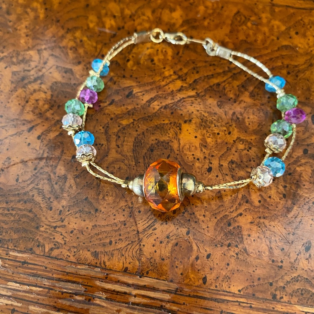 Elegant Multicolor Glass Beaded Bracelet